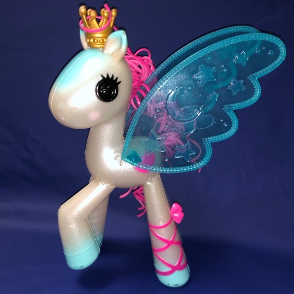 RARE Lalaloopsy Pony Moon Glow Blue Wings Multi color light Horse Doll - Picture 3 of 7